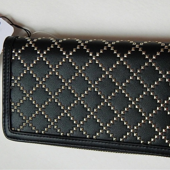 NWT Love Moschino Quilted and Studded Portafogli Pu Nero Wallet, Large - Picture 12 of 12